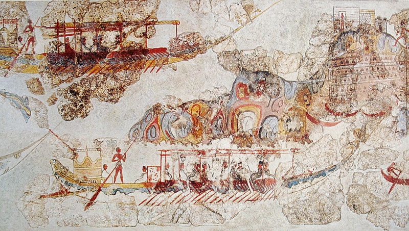 Soubor:Ship procession fresco, part 4, Akrotiri, Greece.jpg